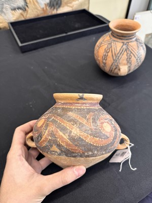 Lot 276 - TWO NEOLITHIC PAINTED POTTERY JARS