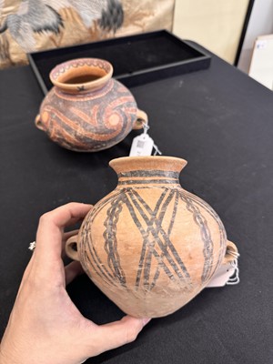 Lot 276 - TWO NEOLITHIC PAINTED POTTERY JARS