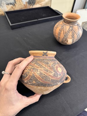Lot 276 - TWO NEOLITHIC PAINTED POTTERY JARS