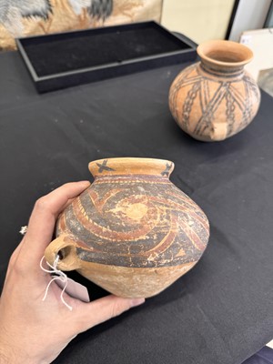 Lot 276 - TWO NEOLITHIC PAINTED POTTERY JARS
