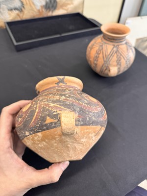 Lot 276 - TWO NEOLITHIC PAINTED POTTERY JARS