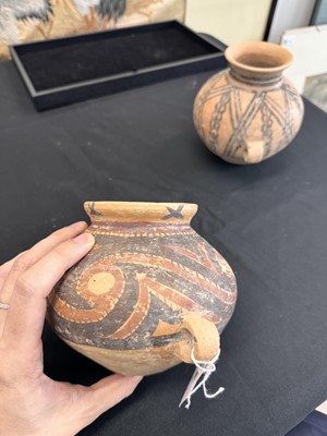 Lot 276 - TWO NEOLITHIC PAINTED POTTERY JARS