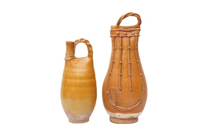 Lot 666 - TWO CHINESE LIAO-STYLE AMBER-GLAZED FLASKS