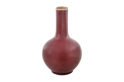 Lot 268 - A CHINESE MONOCHROME COPPER RED-GLAZED VASE