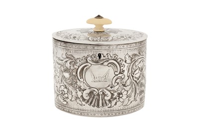 Lot 394 - A George III sterling silver tea caddy, London 1783 by Henry Green and Charles Aldridge