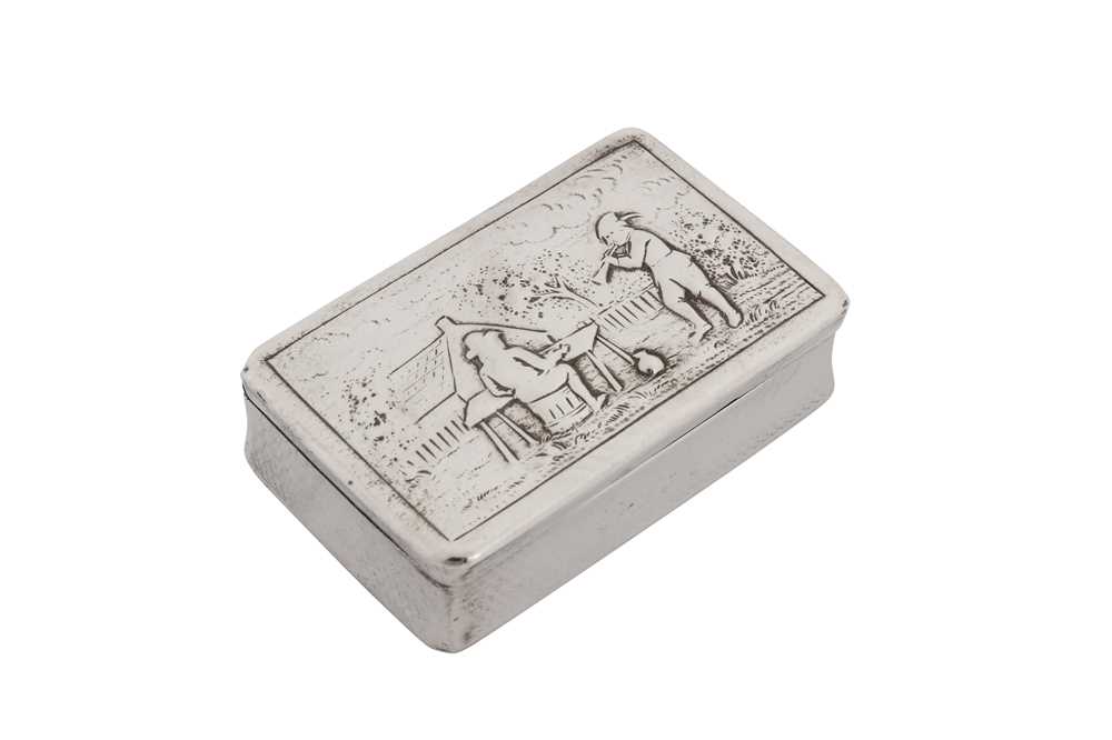 Lot 5 - A William IV sterling silver snuff box, London 1835 by Charles Rawlings and William Summers