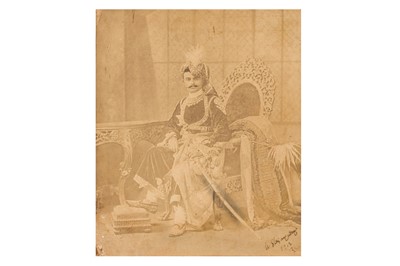 Lot 58 - PHOTOGRAPHIC PRINT OF AN INDIAN PRINCE