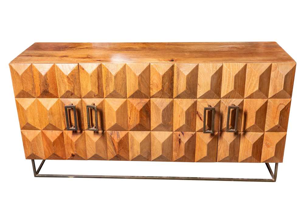 Lot 391 - A CONTEMPORARY MANGO WOOD FOUR DOOR