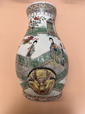Lot 24 - A CHINESE FAMILLE-VERTE 'FIGURATIVE' WALL FOUNTAIN