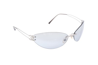 Lot 488 - Chanel Mirror CC Rimless Sheild Sunglasses