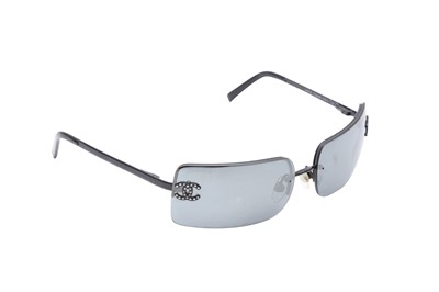 Lot 449 - Chanel Black CC Rectangle Sunglasses