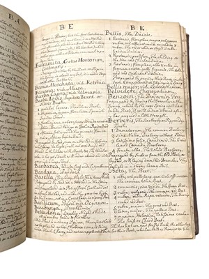 Lot 135 - Manuscript Notebook  of ‘List of Plants’ & [Development of grapes for Wine] [c. 1700]
