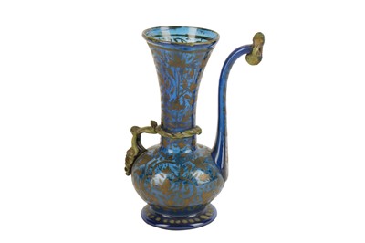 Lot 21 - A BLUE GILDED GLASS EWER