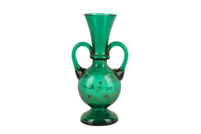 Lot 12 - A TWIN HANDLE BEYKOZ GLASS VASE