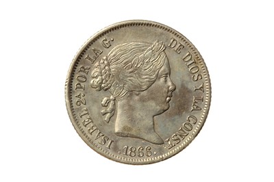 Lot 312 - SPAIN, ISABELLA II (1833-1868) 1866 M 40 CENTIMES.