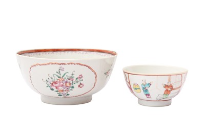 Lot 98 - TWO CHINESE EXPORT FAMILLE-ROSE BOWLS