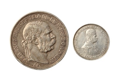 Lot 282 - HUNGARY, 2X COINS OF FRANZ JOSEPH I (1848-1916)