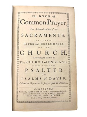 Lot 8 - Baskerville Press, The Book of Common Prayer, first edition, 1760