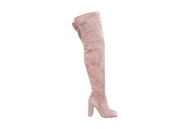 Lot 39 - Gianvito Rossi Mauve Rolling High Over Knee Heeled Boot - Size 38.5