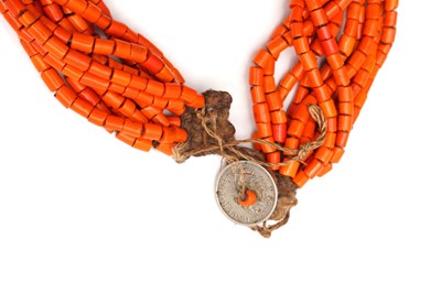 Lot 47 - A CORAL MULTISTRAND NECKLACE