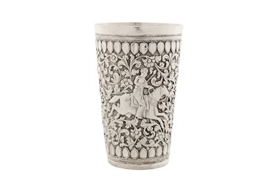 Lot 138 - A late 19th century Anglo – Indian unmarked silver beaker, Cutch circa 1890