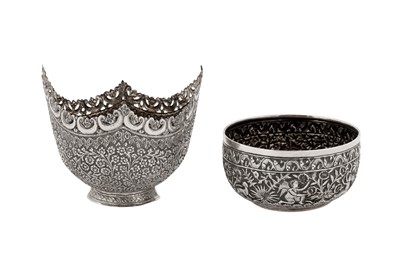 Lot 97 - An early 20th century Anglo – Indian unmarked silver bowl, Kashmir circa 1920