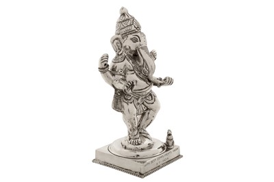 Lot 87 - A late 20th century Indian unmarked silver figure of Ganesha, circa 1980