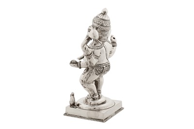 Lot 87 - A late 20th century Indian unmarked silver figure of Ganesha, circa 1980