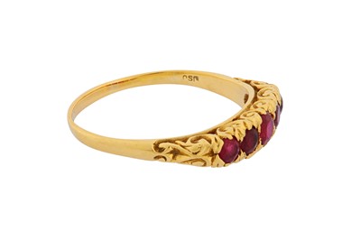 Lot 15 - A FIVE-STONE RUBY RING