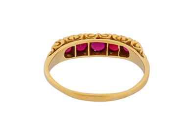 Lot 15 - A FIVE-STONE RUBY RING