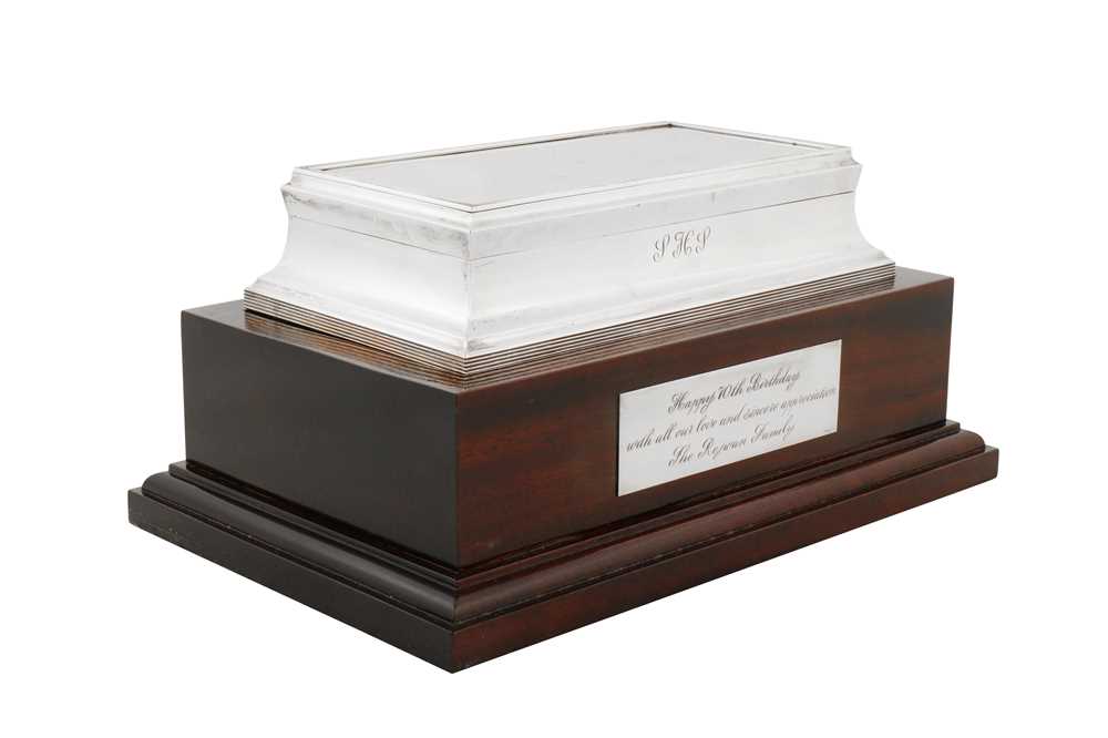 Lot 66 - A George V sterling silver cigarette box, London 1924 probably by Wright and Davies