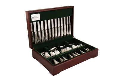 Lot 244 - A cased Elizabeth II sterling silver table service of flatware / canteen, Sheffield 2000 by Carrs