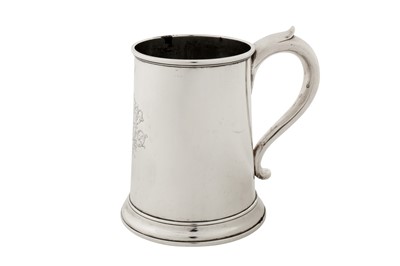 Lot 325 - A Victorian sterling silver pint mug, London 1858 by messrs Barnard