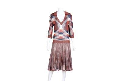 Lot 294 - Missoni Brown Knit Flared Dress
