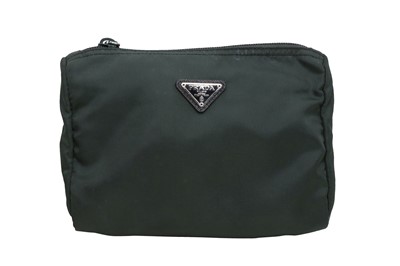 Lot 224 - Prada Forest Green Tessuto Cosmetic Bag