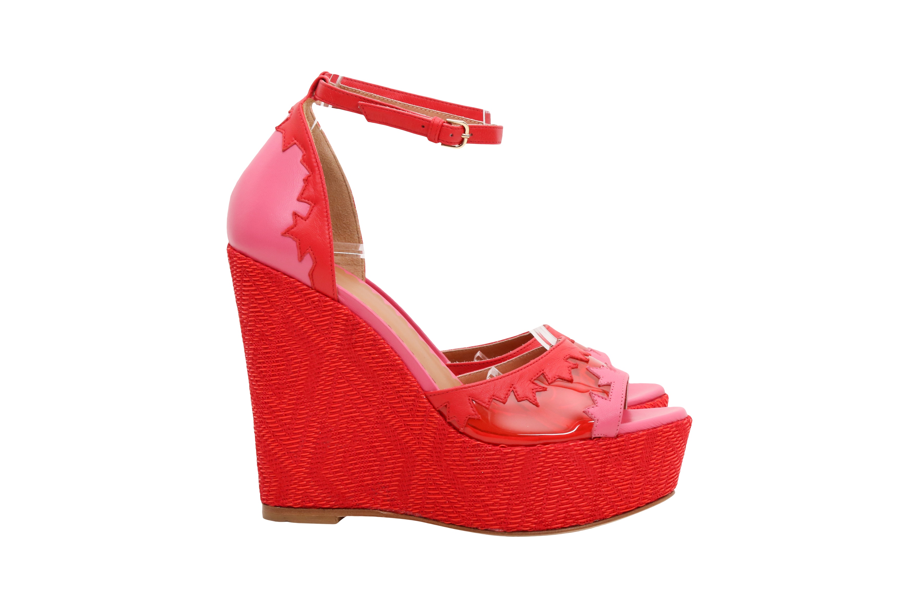 Lot 2 Missoni Red Platform Wedge Sandal Size 38