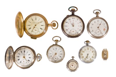Lot 87 - A COLLECTION OF POCKET WATCHES AND A VINTAGE LOZENGE WATCH