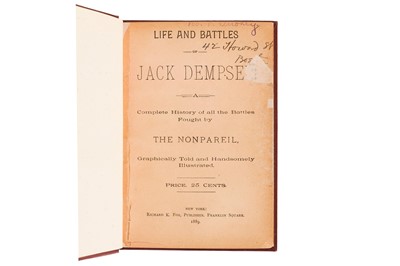 Lot 37 - Boxing. Life and Battles of Jack Dempsey. New York, 1889