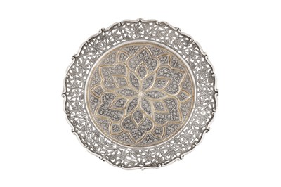 Lot 104 - A late 19th / early 20th century Anglo – Indian unmarked silver small dish, Kashmir circa 1900