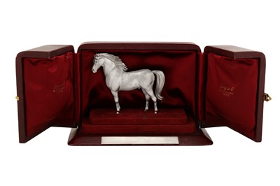 Lot 58 - A mid-20th century cased French 950 standard silver model of a horse, circa 1950 by Bry and Co
