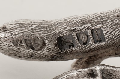 Lot 38 - A George V sterling silver novelty pepper pot, London 1910 by Alfred Clark