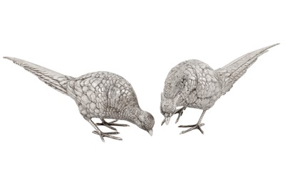 Lot 59 - A large pair of early 20th century German silver table ornaments, Hanau by Neresheimer, import marks by Berthold Muller