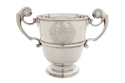 Lot 375 - A George I Irish silver twin handled cup, Dublin 1719 by William Bell