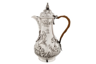 Lot 411 - A George III sterling silver coffee pot, London 1766 by Charles Wright and Thomas Whipham