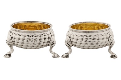 Lot 413 - A pair of George II sterling silver salts, London 1750 by I.W in a circle, for James Waters (free. 24th March 1737)