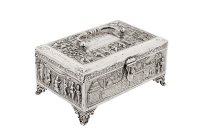 Lot 123 - An early 20th century Anglo – Indian silver casket, Madras dated 1908