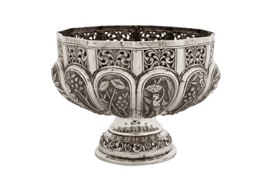 Lot 117 - An early 20th century Anglo - Indian unmarked silver footed bowl, Lucknow circa 1900