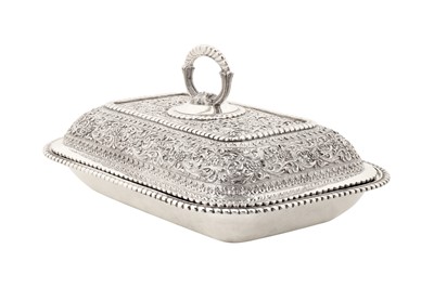 Lot 143 - A rare early 20th century Anglo – Indian silver entrée dish, Cutch, Bhuj circa 1910 by Mawji Raghavji