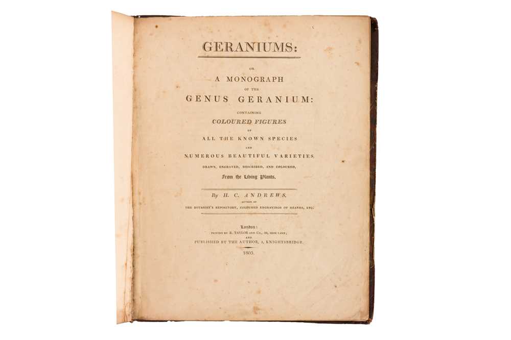 Lot 102 - Andrews. Geraniums 1805