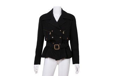 Lot 380 - Chanel Black CC Belted Jacket